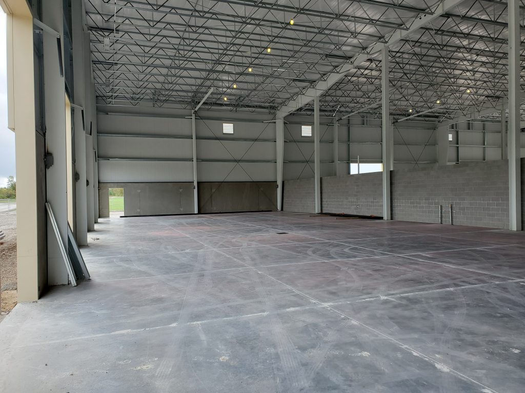 View inside warehouse
