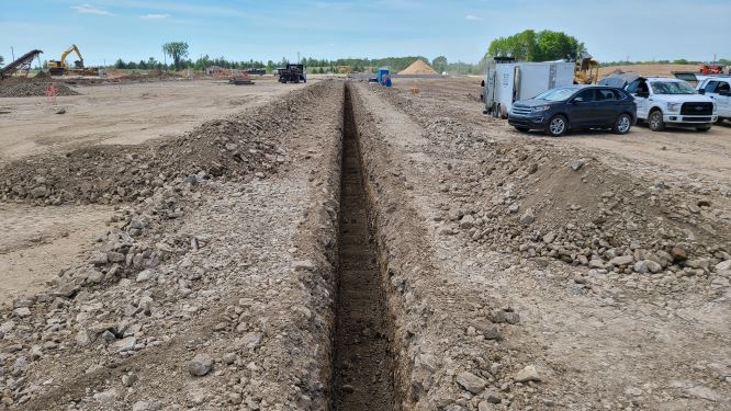 trench dug out ready for footings