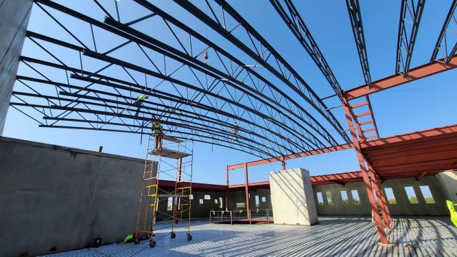 Steel structure of roofing second floor